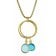 trendor 51187 Ladies' Necklace Gold Plated Silver 925 with Blue Quartz Image 1