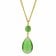 trendor 51357 Ladies' Necklace 925 Silver Gold-Plated With Green Quartz Image 1