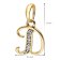trendor 41520-D Letter Pendant D 333/8K Gold with Gold-Plated Silver Chain Image 5