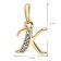 trendor 41520-K Letter Pendant K 333/8K Gold with Gold-Plated Silver Chain Image 5