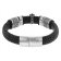 trendor 75878 Leder-Armband für Männer Schwarz mit Stahl Kreuz Bild 2