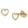 trendor 35818 Kids Stud Earrings for Girls Gold 333 Open Heart Image 1