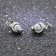 trendor 08779 Silver Earrings Grey Glass Pearl Image 2