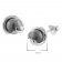 trendor 08779 Silver Earrings Grey Glass Pearl Image 4