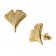 trendor 75723 Ohrstecker Ginkgo-Blatt Ohrringe Gold auf Silber Bild 1