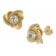 trendor 75839 Stud Earrings Knot Cubic Zirconia Gold Plated Silver Image 1