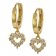 trendor 75843 Drop Earrings Gold Plated Silver Cubic Zirconia Hoops Image 1