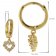 trendor 75843 Drop Earrings Gold Plated Silver Cubic Zirconia Hoops Image 5