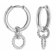 trendor 51032 Hoop Earrings with Pendant 925 Silver Cubic Zirconia Image 1