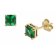 trendor 51680-08 Women's Earrings 333 / 8K Gold Synthetic Emerald Image 1