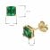trendor 51680-08 Women's Earrings 333 / 8K Gold Synthetic Emerald Image 4