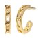 trendor 41575 Women's Earrings Gold Plated 925 Silver Half Hoops Image 1