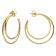 trendor 41614 Women's Earrings 925 Silver Gold Plated Half Hoops Image 1