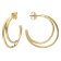 trendor 41615 Women's Earrings 925 Silver Gold Plated Half Hoops Image 1