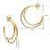 trendor 41615 Women's Earrings 925 Silver Gold Plated Half Hoops Image 4