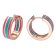trendor 41662 Hoop Earrings 925 Silver Rose Gold Plated and Coloured Enamel Image 1