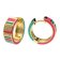 trendor 41664 Hoop Earrings 925 Silver Gold Plated and Coloured Enamel Image 1