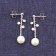 trendor 15136 Women's Dangle Earrings Silver with Pearls Image 2