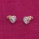 trendor 15196 Women's Stud Earrings Gold 333/8K Cubic Zirconia Heart Image 2