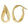 trendor 15261 Oval Hoop Earrings Gold 585 / 14K 18 mm Image 1