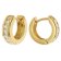 trendor 15582 Earrings Gold 333/8K Hoops with Cubic Zirconias Image 1