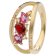 trendor 15604 Ladies' Ring with Real Gemstones 925 Silver Gold-Plated Image 1
