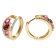 trendor 15602 Ladies' Hoop Earrings 925 Silver Gold-Plated with Coloured Gemst Image 1