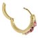 trendor 15602 Ladies' Hoop Earrings 925 Silver Gold-Plated with Coloured Gemst Image 2