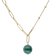 trendor 15647 Women's Necklace Gold Plated Silver 925 with Malachite Ball Image 1