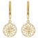 trendor 15921 Women's Hoop Earrings Flower Of Life Gold-Plated 925 Silver Image 2