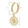 trendor 15921 Women's Hoop Earrings Flower Of Life Gold-Plated 925 Silver Image 4