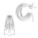 trendor 15926 Women's Earrings Half Hoop 925 Silver ⌀ 24 mm Image 4