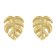 trendor 15944 Women's Stud Earrings Monstera Leaf Gold Plated 925 Silver Image 2
