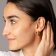 trendor 15986 Women's Earrings Half Hoops 925 Silver Gold-Plated ⌀ 25 mm Image 3