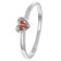 trendor 41541 Women's Ring White Gold 333/8K Heart with Red Cubic Zirconia Image 1