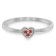 trendor 41541 Women's Ring White Gold 333/8K Heart with Red Cubic Zirconia Image 2