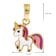 trendor 68433 Kinder-Anhänger Gold 333 Einhorn mit goldplattierter Silberkette 6