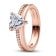 Pandora 183100C01 Damen-Ring Doppelschiene mit Herz Roségoldfarben 1