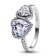 Pandora 193659C01 Women's Silver Ring Sparkling Halo Hearts 1