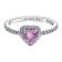 Pandora 198421C12 Women's Silver Ring Elevated Heart Light Purple 2