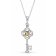 Pandora 399339C01-70 Silver Ladies' Necklace Two-Tone Key with Flower Image 1