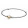 Pandora 599380C00 Damen-Armband Silber Gewölbtes Goldherz Bild 1