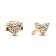 Pandora 263003C01 Women's Stud Earrings Triple Stone Heart Gold Tone Image 1