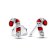 Pandora 292996C01 Ladies' Stud Earrings Silver Sparkling Red Candy Cane Image 1