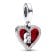 Pandora 793119C01 Dangle Charm Red Heart with Double Key Hole Image 1