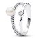 Pandora 193147C01 Women's Ring Silver Freshwater Cultured Pearl & Pavé Image 1