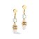 Coeur de Lion 4565/21-1416 Women's Earrings Mini Cubes Gold-White Image 1