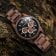 Holzkern Herrenuhr Quarz Chronograph Buschwerk Walnuss/Marmor 2