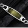 Holzkern Herren-Armband Edelstahl Modulus Blatt Grün/Silberfarben 2