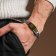 Holzkern Herren-Armband Edelstahl Modulus Blatt Grün/Silberfarben 4